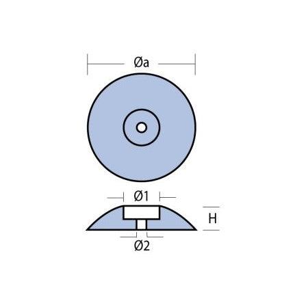 dimensions des Anodes gouvernail zinc magnésium aluminium