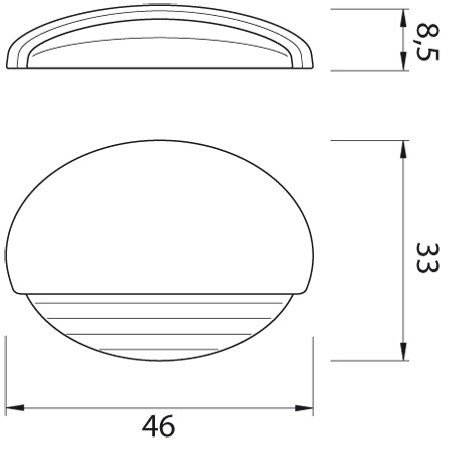 Dimensions de l'Éclairage LED Quick Eyelid IP65 polie ou blanche