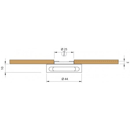 Dimensions de l'Applique LED Quick Grace L1 encastrable IP65 polie