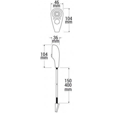 Dimensions de la Lampe LED HELLA Flexi-Spot rouge blanc