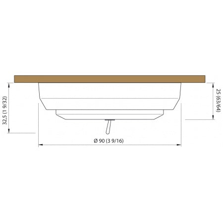 Dimensions du Spot LED Quick Sandy C encastrable poli