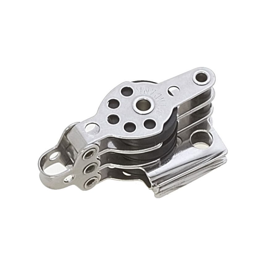 Micro poulie triple taquet sifflet ringot inox Ø 25 mm Viadana 09.65