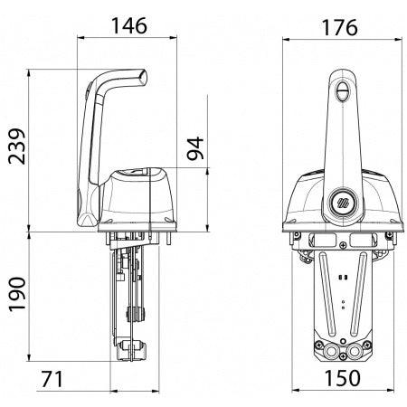 Manette Boitier de commande Utraflex B501 mono moteur hors bord bateau voilier cruiser