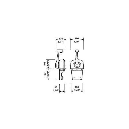 Manette Boitier de commande Utraflex Modèle B73, B77 moderne moteur hors bord voilier cruiser bateau pas cher