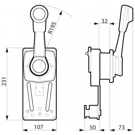 Manette boitier de commande monolevier montage lateral Ultraflex B185 manette gaz moteur hors bord bateau