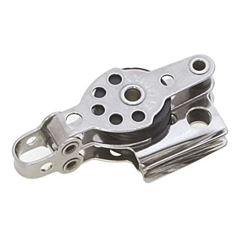 Micro poulie double Ø 25 mm avec ringot inox Viadana 09.63 – Charge rupture 650 kg