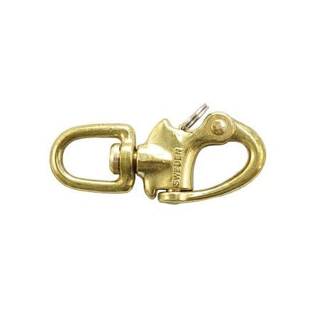 Mousqueton laiton à œil émerillon L 75-95 mm SWEDEN