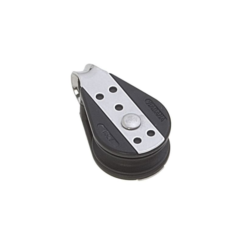 Poulie simple Viadana 11.60 avec réa de 28 mm, conçue pour des cordages jusqu’à 8 mm. Légère et robuste, elle garantit un guidage fluide et précis, idéale pour les manœuvres marines sur voiliers et yachts.