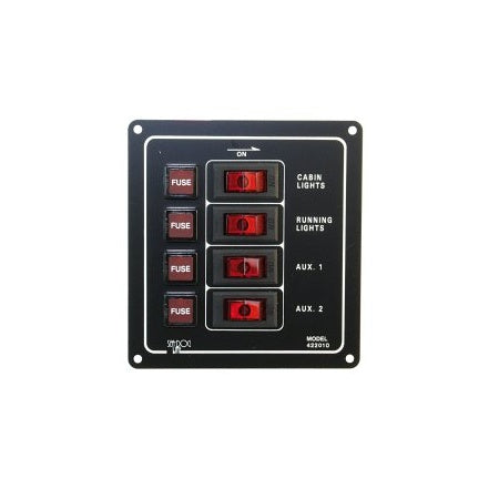 panneau interrupteurs 4 circuits vertical aluminium