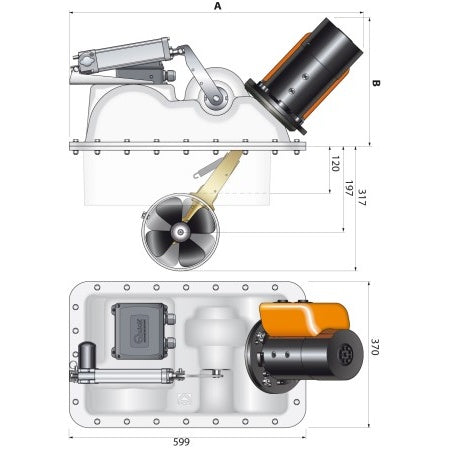 Découvrez le schéma détaillé du propulseur rétractable Quick BTR 185 65 avec bride. Ce système innovant est conçu pour offrir une manœuvrabilité optimale aux bateaux, idéal pour les navigateurs exigeants. Parfait pour une intégration sur les yachts et voiliers modernes.