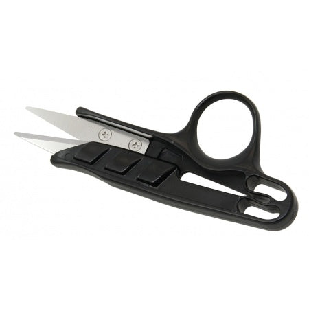 Ciseaux de tisserand ergonomiques à un anneau ou ciseaux à annulaire pour couper proprement les fils.
Longueur : 120mm Lame en Inox et poignées en Plastique.