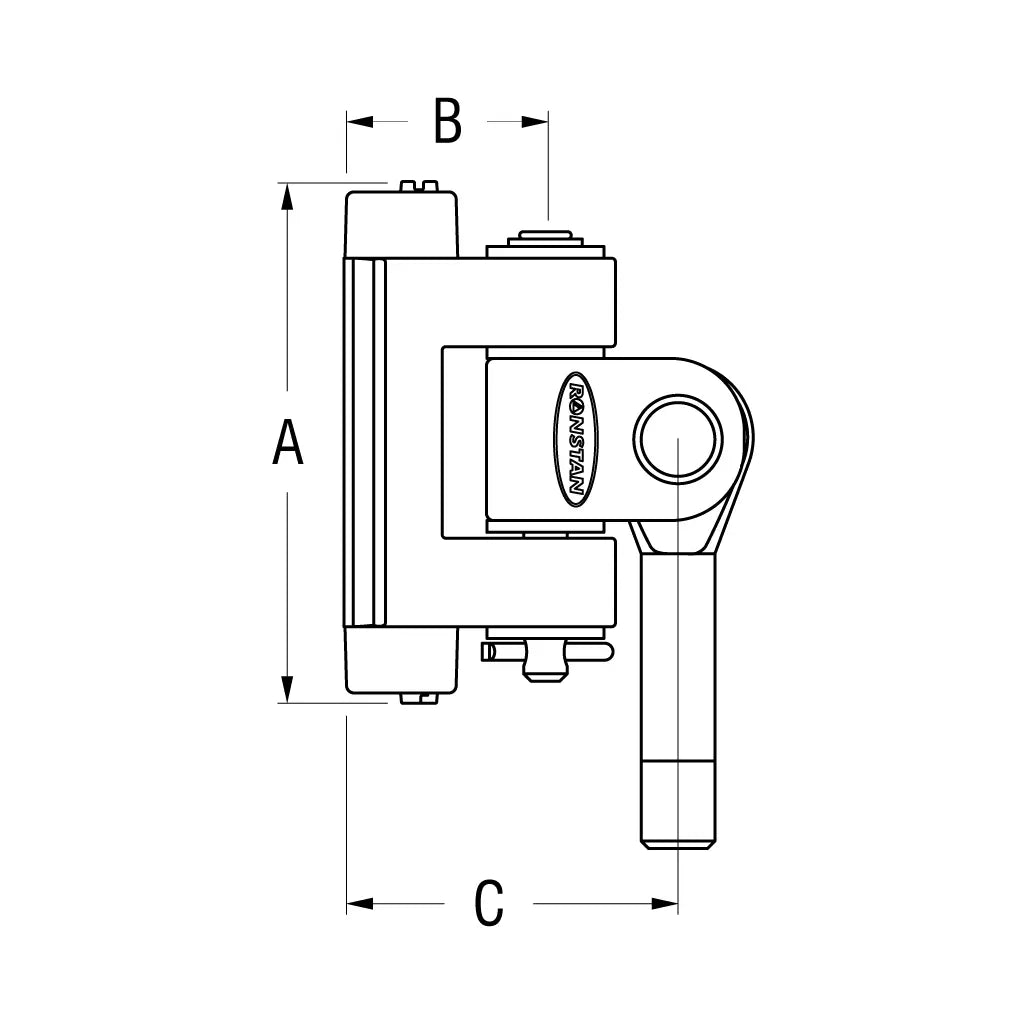 Chariot de latte incl. liaison M10 71mm x 47mm Ronstan S19