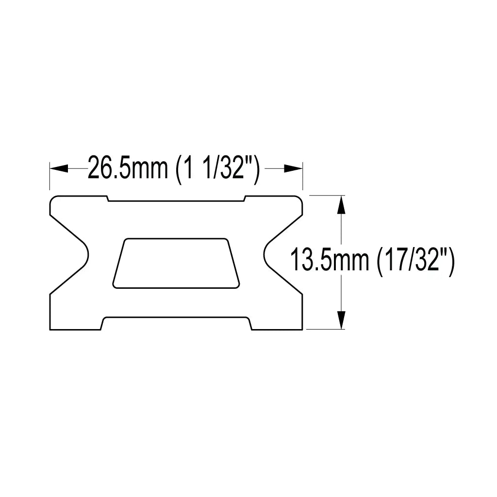 Rail 26 mm noir Ronstan – RC1260-1.0
