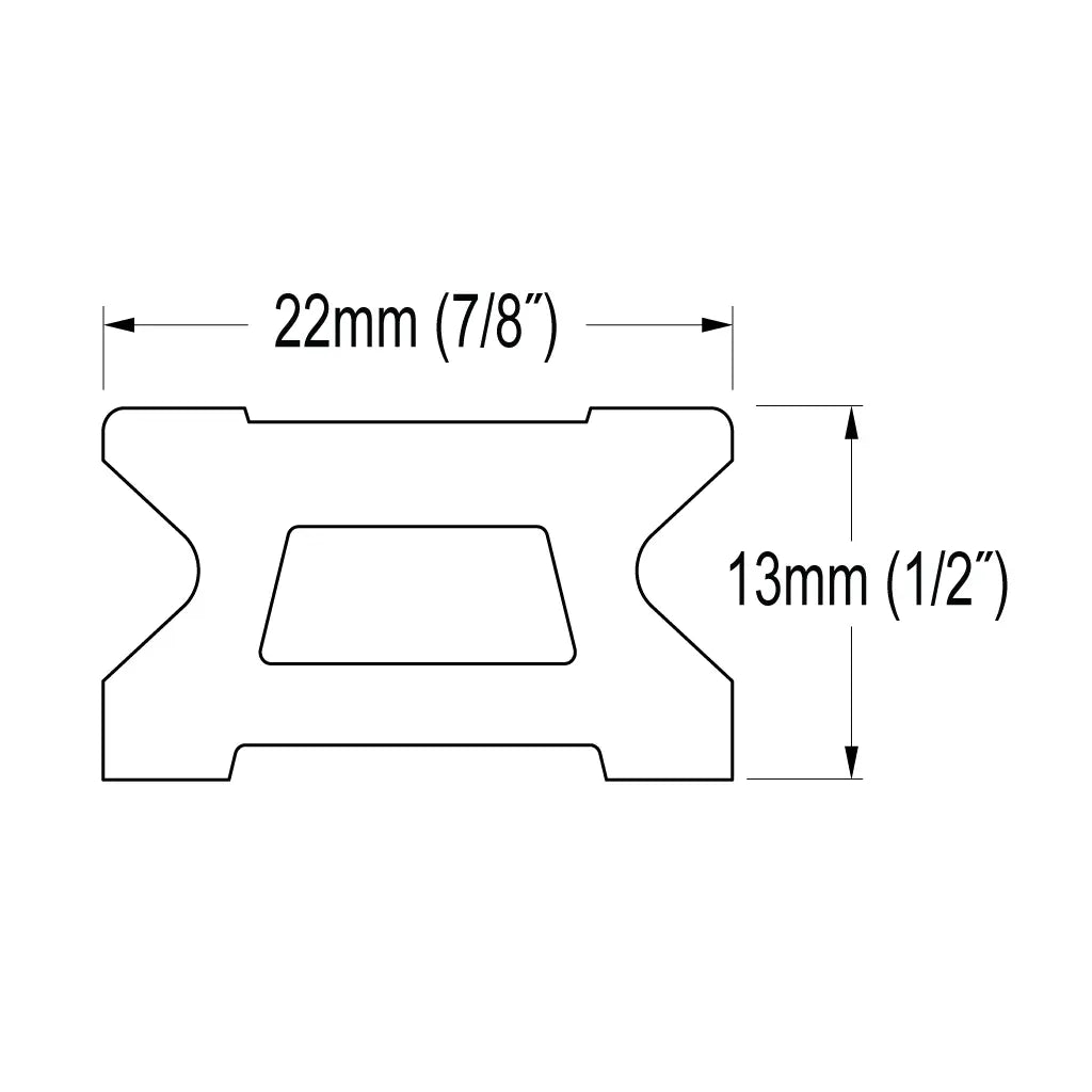 Ronstan Rail aluminium eloxe noir – RC1220-1.0 – Series 22 Ball Bearing Traveller Track, 1m rc1220-1.0