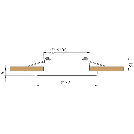Dimensions du Spot LED carré Bryan C IP40 pour éclairage intérieur marin