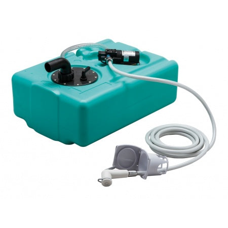 Kit douche complet avec réservoir de 39L, pompe Jabsco et douchette 5m – Idéal pour tous vos besoins en eau à bord.