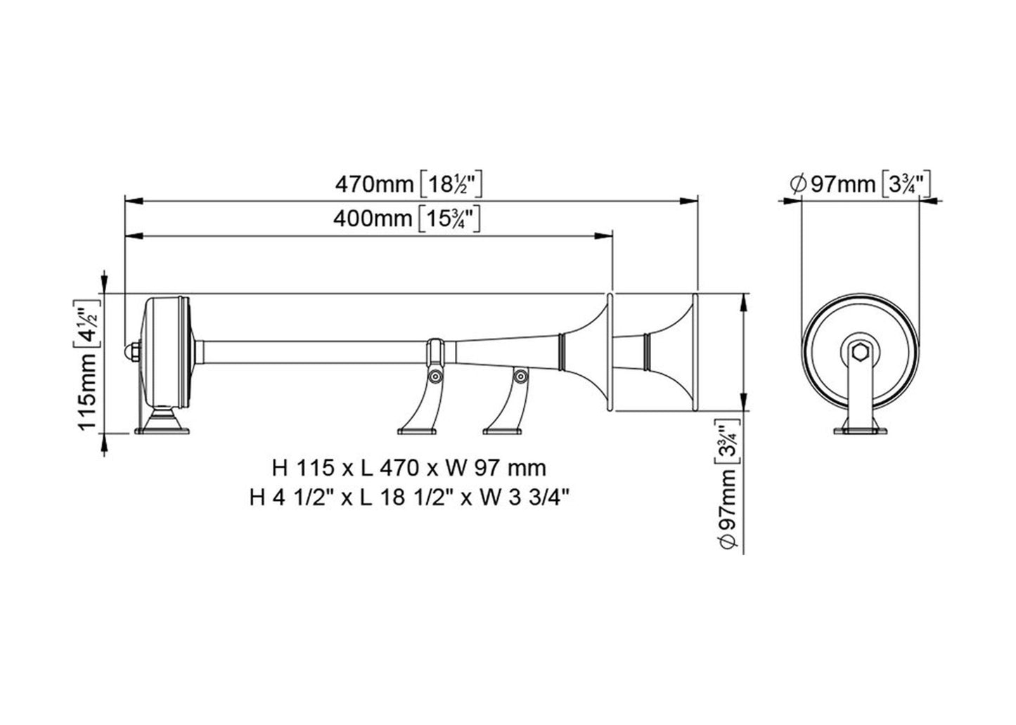 klaxons Avertisseur Sonore Electromagnétique INOX MARCO EMX2 24V