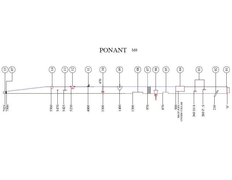 Mât SuperSpars M6 dériveur PONANT complet