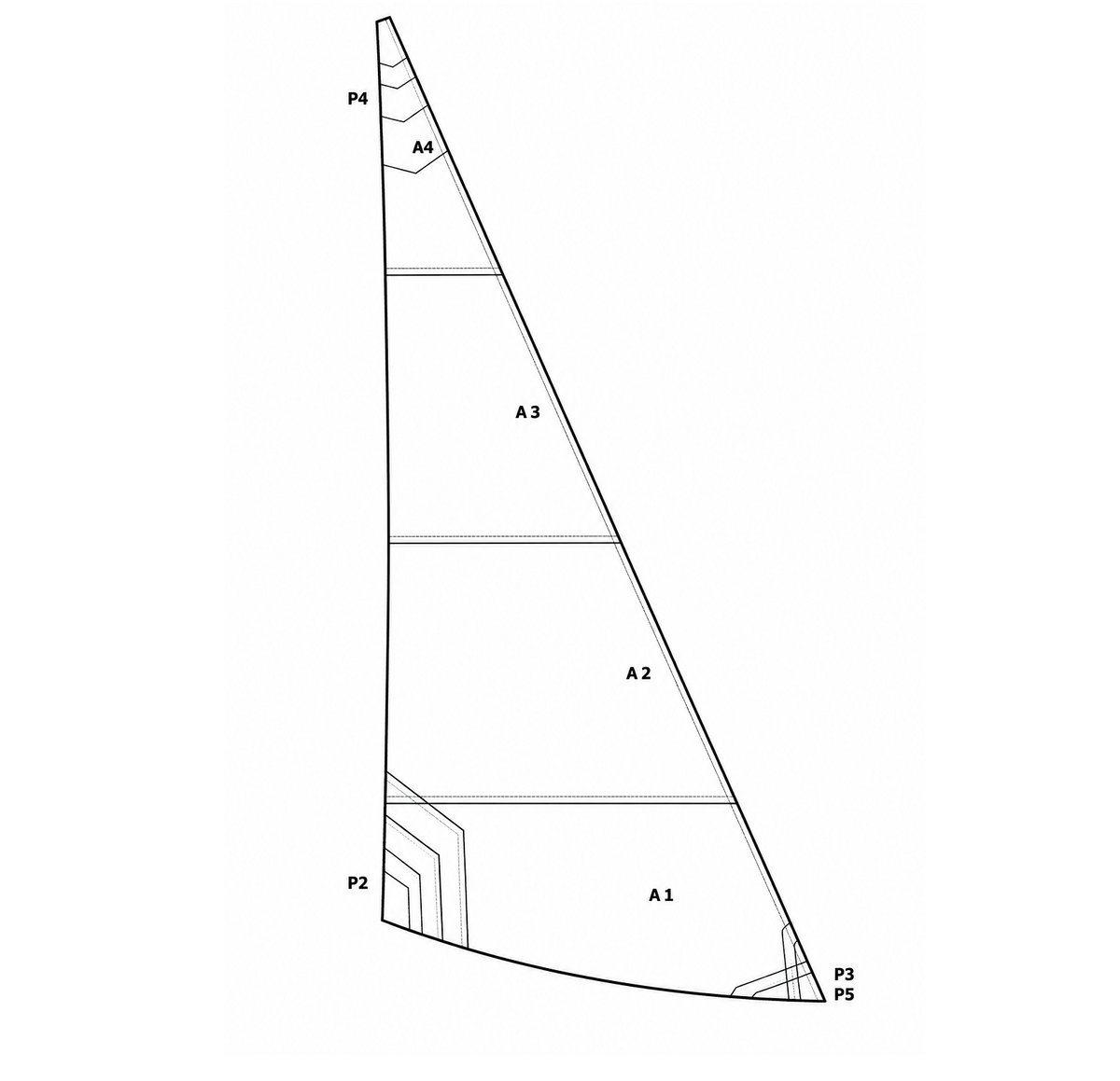 Foc compatible catamaran Hobie Cat Wave Dacron Nenuphar 2069