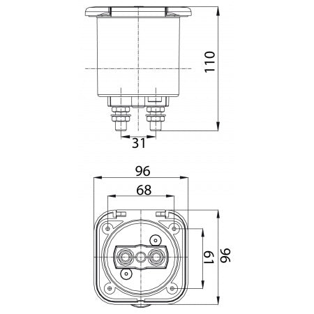 Disjoncteur à clé marin avec boîtier ABS carré – SV1011 – Pro Emotion Yachting