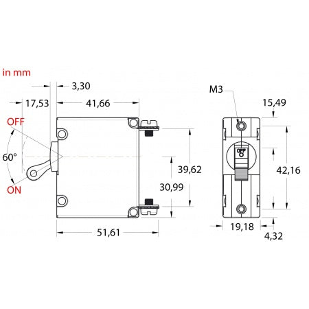 Schéma du disjoncteur CARLING 1 pôle marin