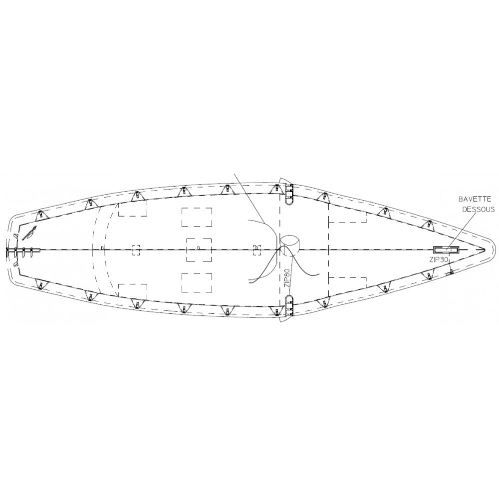 Taud dessus Soling polyester ripstop protection bateau Soling
