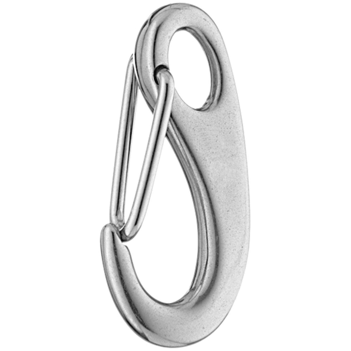 Mousqueton ou Crochet, longueur 50mm réalisé en Inox AISI 316.
Très pratique pour les tangons de spi et autres usages.
Charge de rupture 220kg.