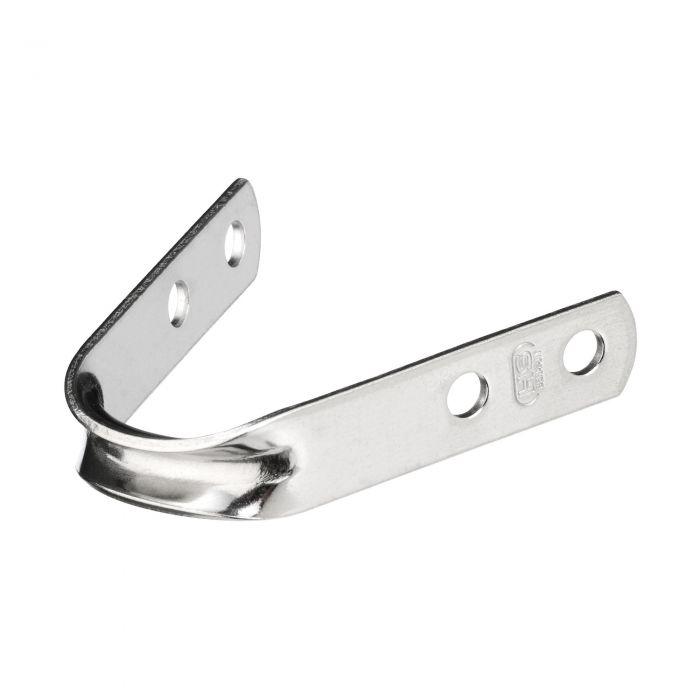 Patte de fixation pour hale-bas en inox.
S'emploie sur la bôme et sur le mât.
Longueur (L) 75mm, écartement (B) 60mm, largeur (C) 15mm. Pour dériveurs et voiliers one design.