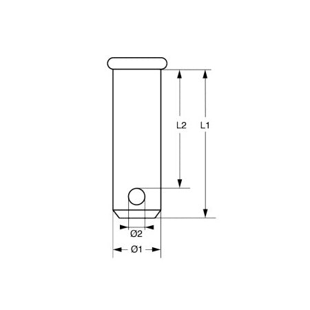 Axe percé inox 4 -12.5 mm LU 16 - 48 mm