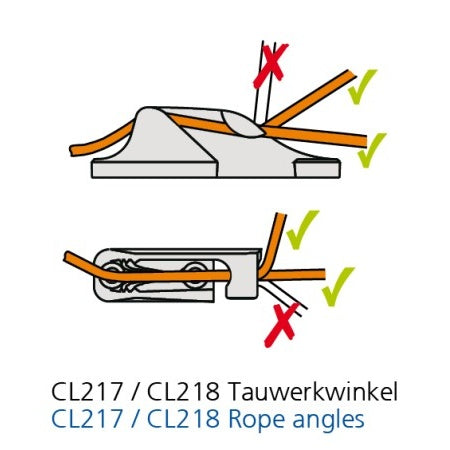 CL218Mk1 Clamcleat® seitliche Klampe