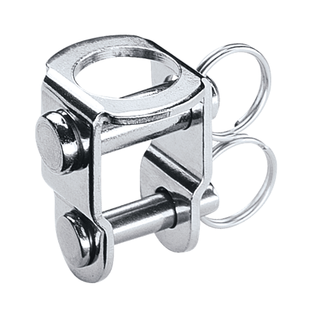 Base pivotante avec taquet coinceur Harken HK144 en aluminium noir pour lignes de 3 à 12 mm.