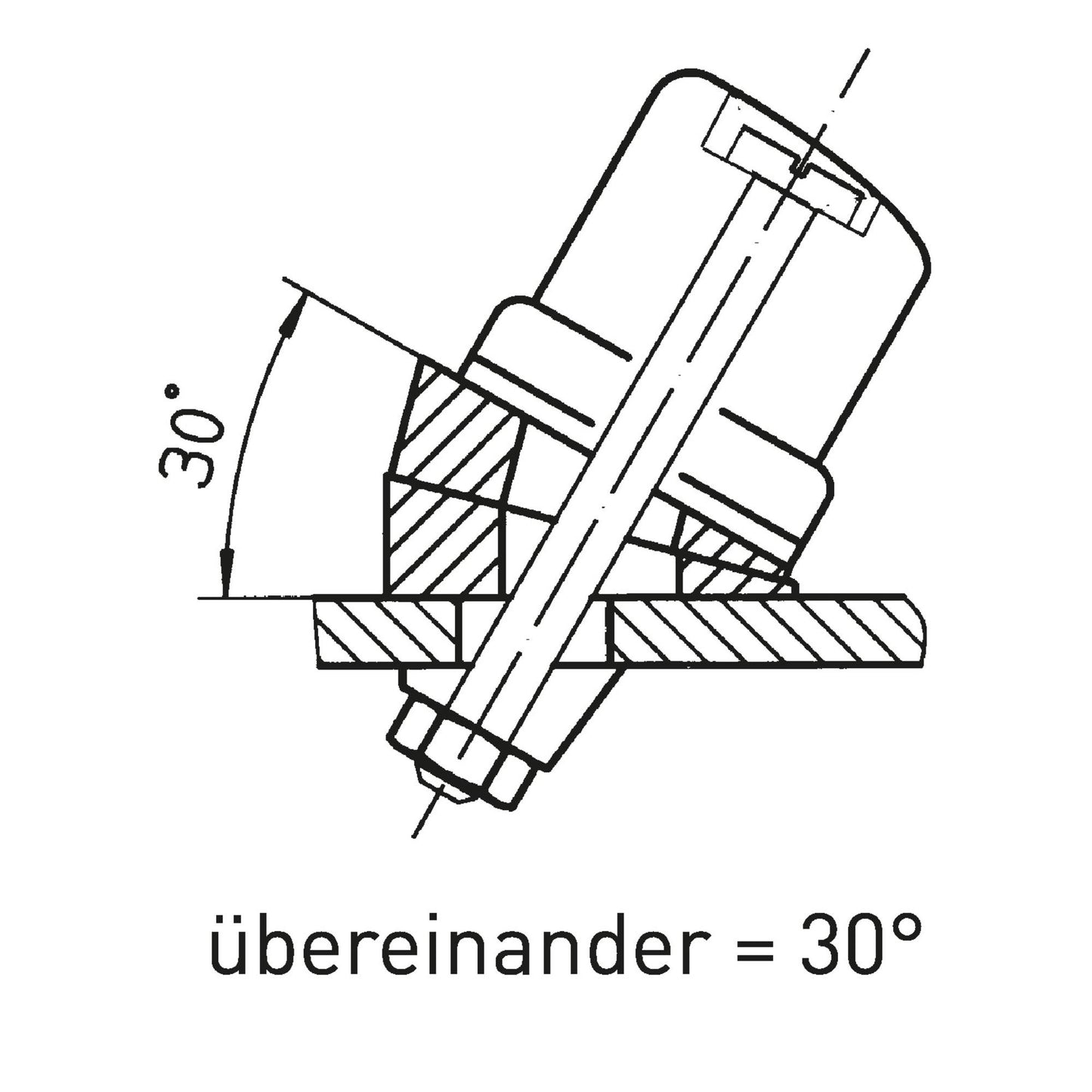 15°-Unterstützung für 8–13 mm Stopper