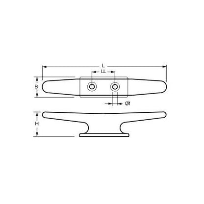 Taquet nylon pour cordage max. 4.5 mm L 100mm