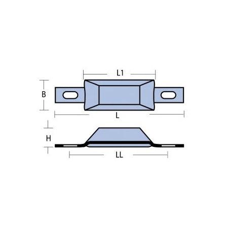 Anode de coque L 155 mm Zinc - Alu