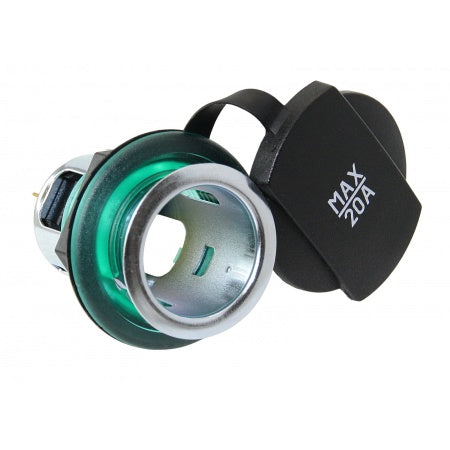 connecteur encastré rond 21 mm vert étanche