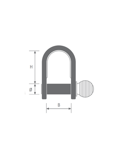 Manille forgée inox Viadana axe 4 mm charge rupture 750 kg.