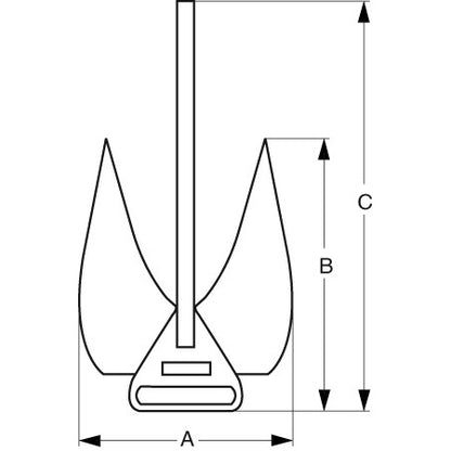 Dimensions de l'Ancre aluminium FOBLIGHT légère réglable sac inclus