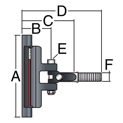 Dimensions du Coulisseau latte Harken système B 12 mm
