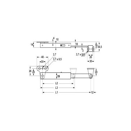 Compas ouverture inox pour trappe panneau bateau finition satinée