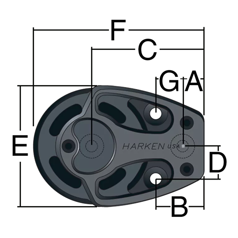 HARKEN Poulie simple 100mm a plaquer Black Magic regate course au large jacques vabres vendee globe formula gp racing luna rossa pirelli team UniCredit Youth America Cup