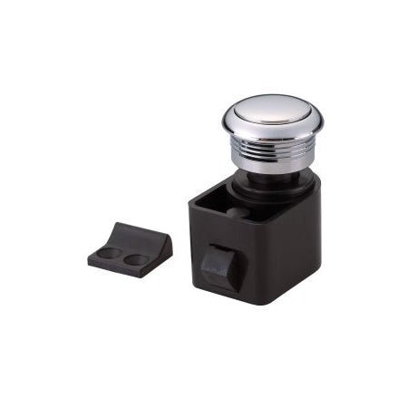 Push-lock simple noir laiton chromé