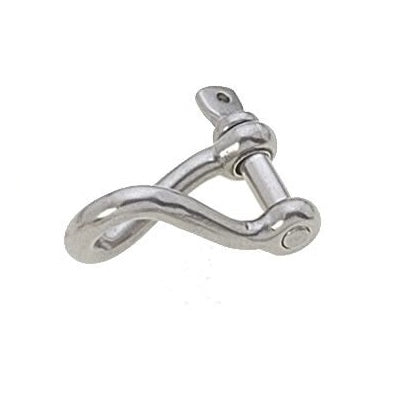 Manille torsadée forgée inox Viadana 28.25 axe 5 mm charge rupture 1150 kg.