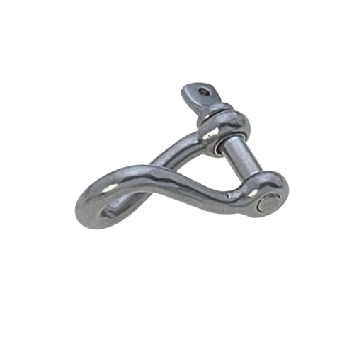 Manille torsadée forgée inox Viadana 28.27 axe 8 mm charge rupture 2900 kg.