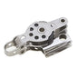 Micro poulie double Ø 25 mm avec ringot inox Viadana 09.63 – Charge rupture 650 kg