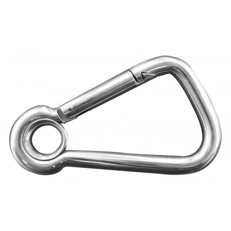 Mousqueton standard asymétrique avec oeillet Inox A4 L 50-120 mm