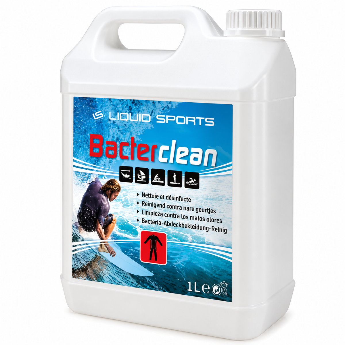 Nettoyant Bio-Actif Bacterclean 5L pour combinaison néoprène.