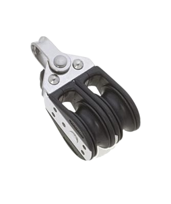 Poulie double Viadana 11.65 avec deux réas de 28 mm. Conçue pour gérer deux cordages jusqu’à 8 mm, elle allie robustesse et performance pour les manœuvres marines exigeantes sur voiliers et yachts.