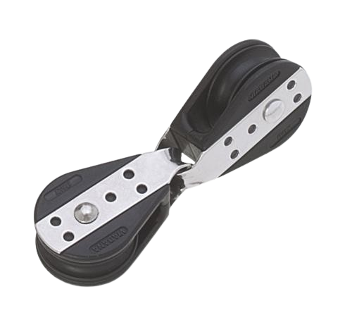 Poulie jumelle pont Viadana 11.76 avec deux blocs reliés et réas de 28 mm, idéale pour gérer les cordages jusqu’à 8 mm. Conçue pour les voiliers, cette poulie offre robustesse, fluidité et fiabilité pour vos manœuvres marines.