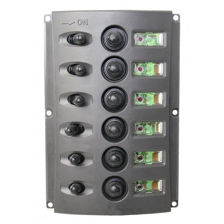 panneau 6 circuits disjoncteurs LED nylon IP65