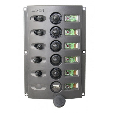panneau interrupteurs 5 circuits USB étanche